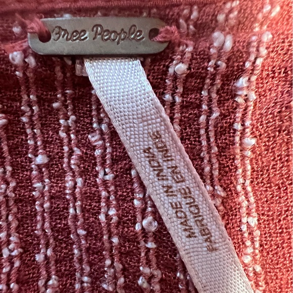 Free People Orange Long Sleeve Buttoned Blouse - Picture 6 of 7